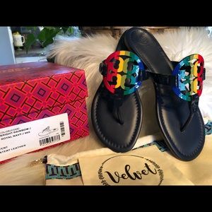 Tory Burch Navy Rainbow Miller’s ~ SIZE 8.5 NEW